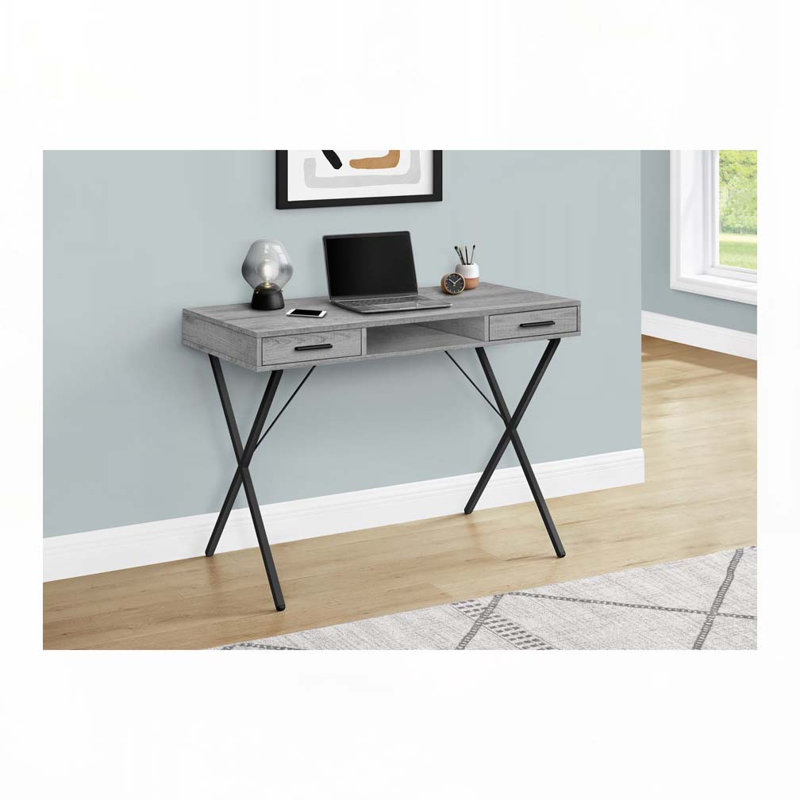 Bureau d'ordinateur à domicile avec tiroir, Gris