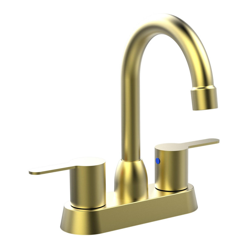Bathroom faucet with 360 degree turn spout, Brushed Gold