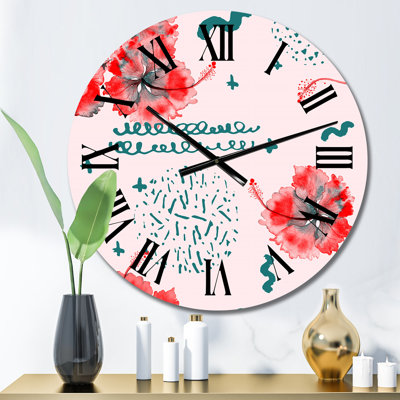 Horloge murale à motif géométrique Memphis Tropic