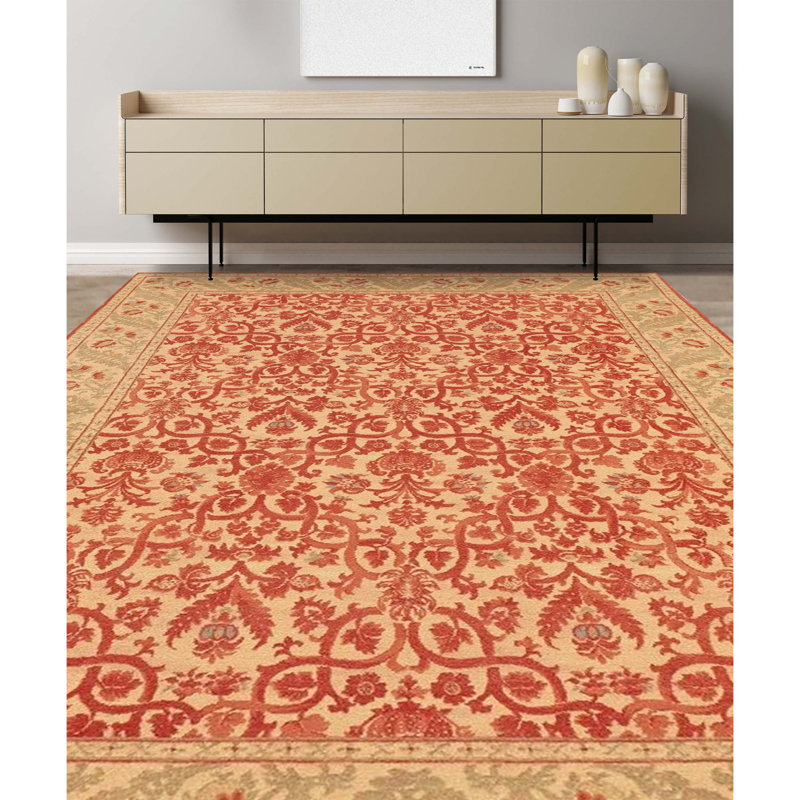 Wool Floral Area Rug, Rectangle 9'1" x 12'6"