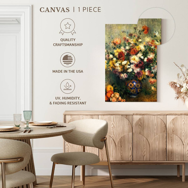 Vase Harnek de chrysanthèmes, H 24 po x l 16 po