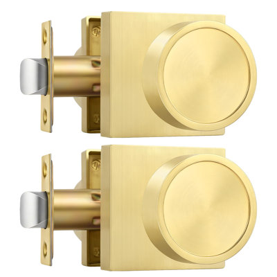 Black Door Knobs Dummy, No-Turning  Interior Door Knob for for Pantry, French Doors & Closets, 2 Pack/4 Pieces