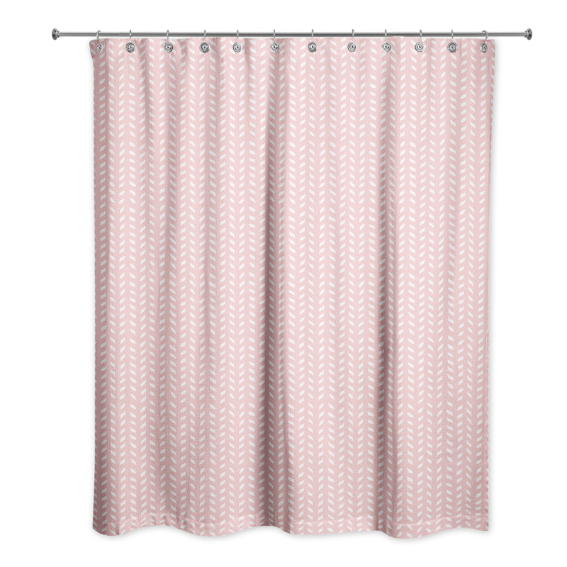 Rideau de douche Hyrup, Rose / blanc