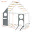 Lit simple avec glissade, bande lumineuse en forme de boule, lit plateforme en bois avec façade, panneau d'ameublement amusant-133474716
