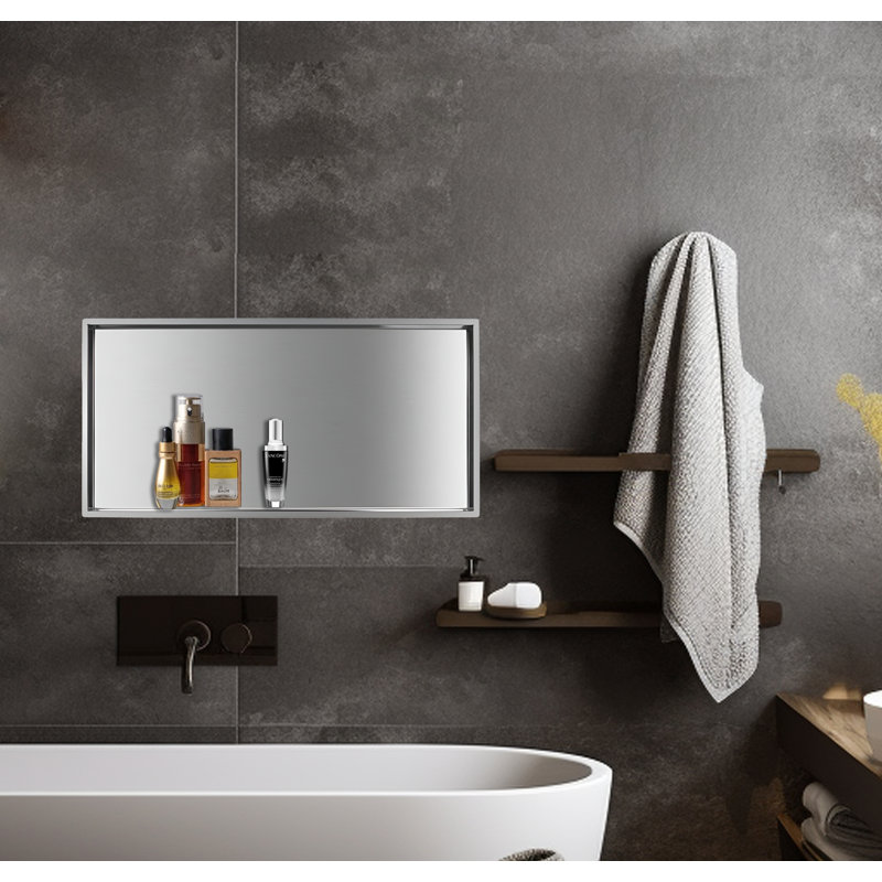 Niche de douche, acier inoxydable poli