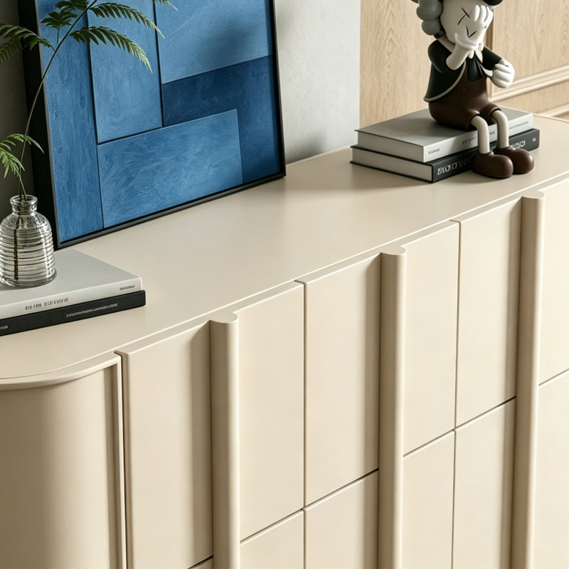 Italian-style minimalist solid-colour sideboard, H 33,46 po x l 59,06 po x P 15,75 po, Khaki
