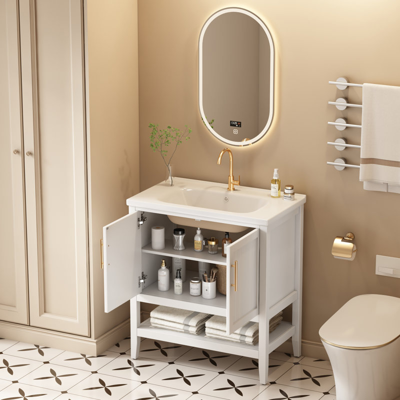 Single Bathroom Vanity with Ceramic Basin
