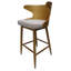Deux chaises de bar de style Mid-Century, siège rembourré beige, bois d'hévéa, l 23 po x P 21 po, assise de style robuste, l 22,38 po x P 21,3 po x H 41,6 po
