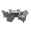 Deshanda 6 - Person Patio Dining Set with Round Table , Cushions Included-169240171
