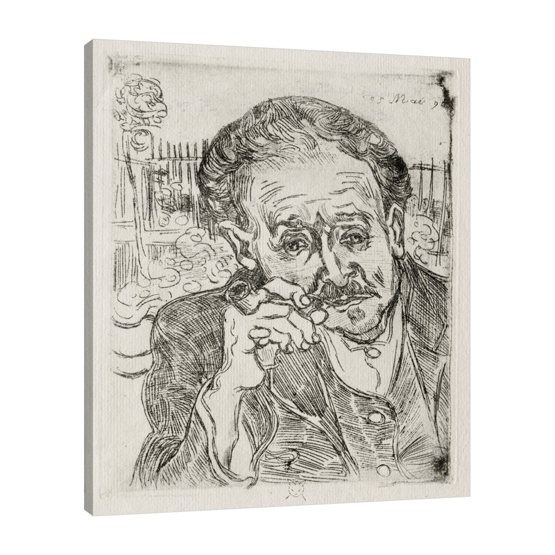 «Dr. Gachet» par Vincent Van Gogh - reproduction d'art sur toile tendue, H 24 po x l 20 po x P 1,5 po