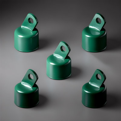 Pack of 5 Green Top Rail End, Rail End Cap for 1-5/8" Outside Diameter Pipe, Chain Link Fence Parts, Hardware for Chain Link Fence, Gate, Post