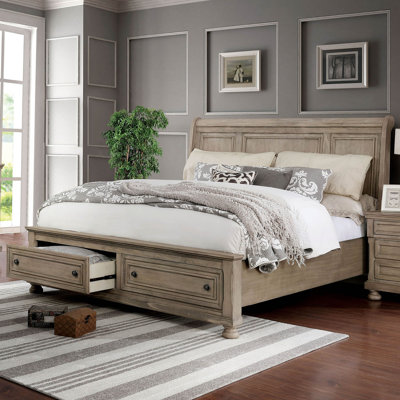 Ikko Solid Wood Sleigh Bed