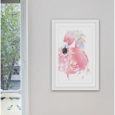 Flamant rose-imprimé de cadre photo sur papier