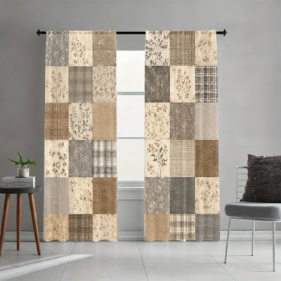 Rideaux filtrant la lumière à motif floral 2 pièces Patchwork Botanical Floral