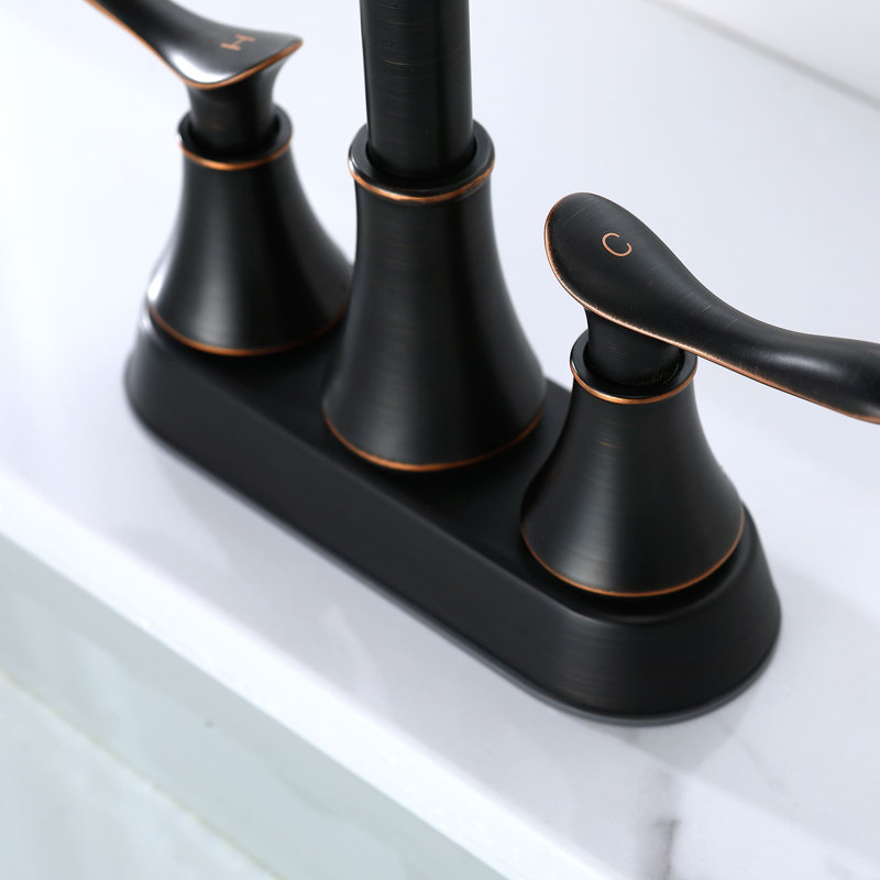 Centerset 2-handle Bathroom Faucet with Drain Assembly, Oil Rubbed Bronze