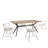 Breaux 70" Iron Gray Metal Base Dining Table And Low Back Windsor Chairs Set - Table And 4 Chairs-934597067-934597068