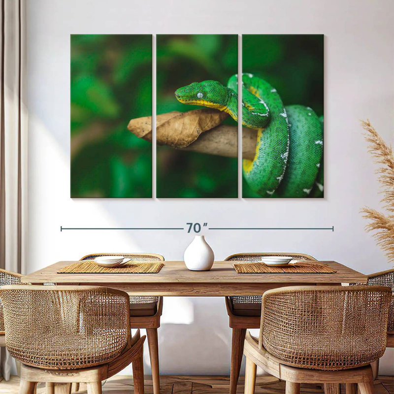 Emerald Tree Snake, 42" H x 65" W
