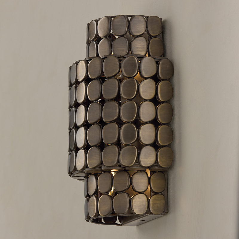 Eliana Dark Brass Tiered Cylindrical Wall Sconce