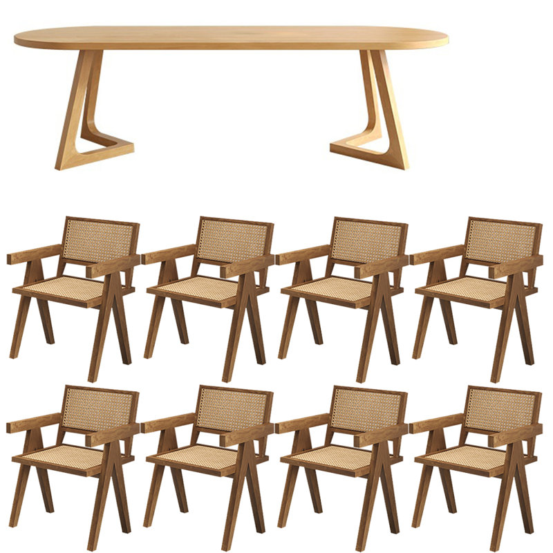 Ensemble de table à manger moderne et simple en bois massif., H 29,5 po x L 78,7 po x l 31,4 po