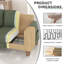 Oversize Sofa 256cm Corduroy Sofa with 3 Seats, No Tool Assembly,Solid Wood Frame and Solid Wood Legs-762840900