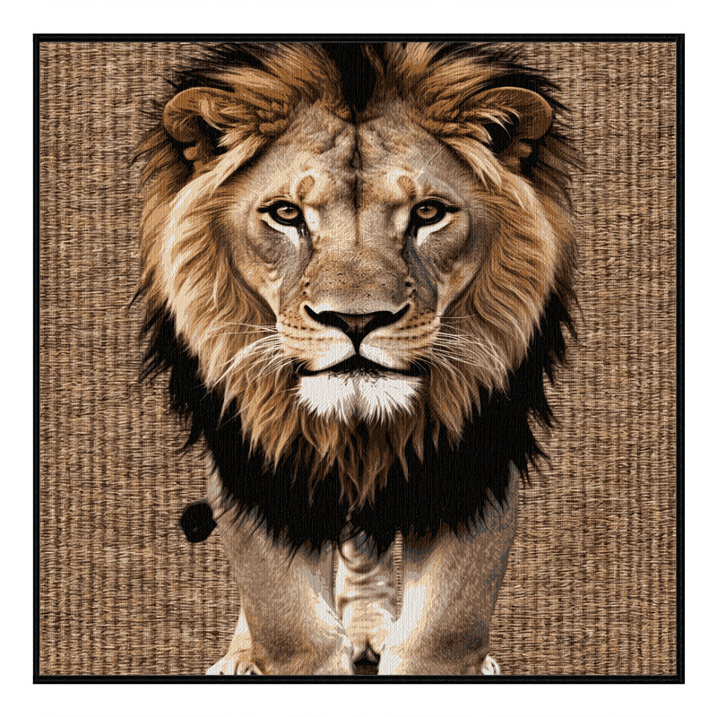  Washable Cape Lion Big Cats Area Rug, Carré 4 pi
