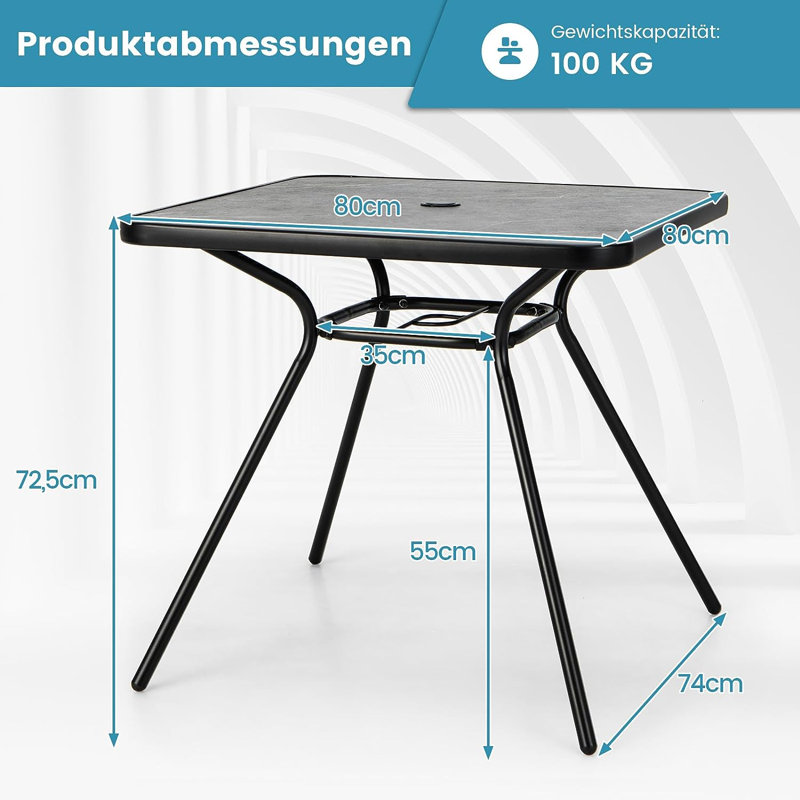 Claribel Square 80Cm L Outdoor Bar Table