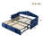 Velvet Upholstered Tufted Twin Daybed with Twin Pop-Up Trundle and Charing Ports-838189538