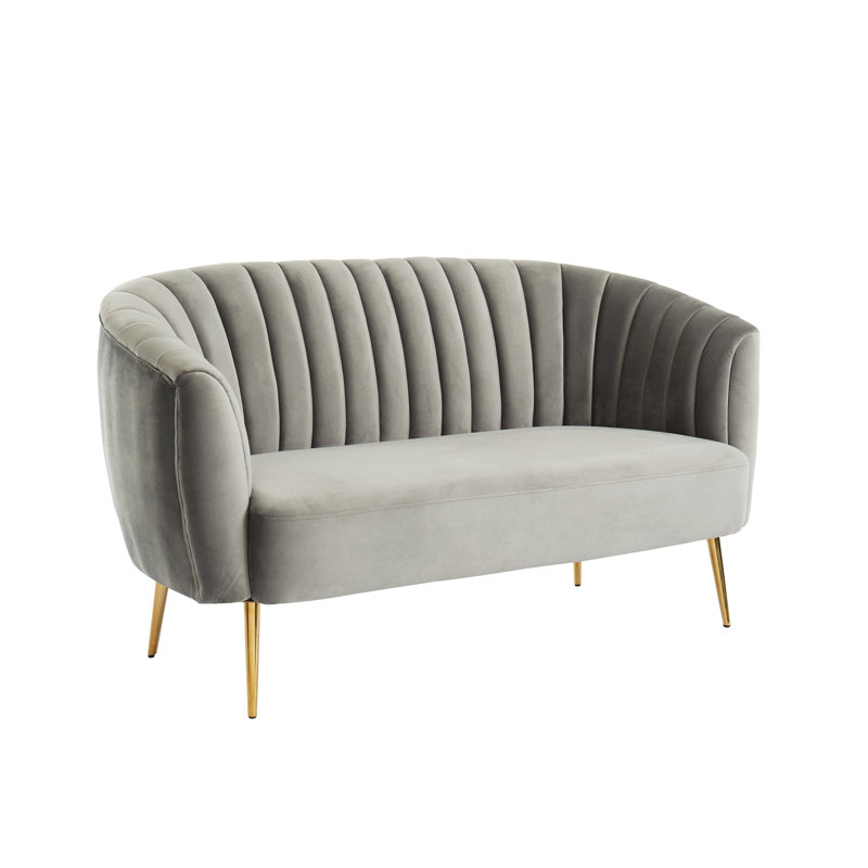 Parrish 60.75'' Upholstered Loveseat, Gray 100% Polyester