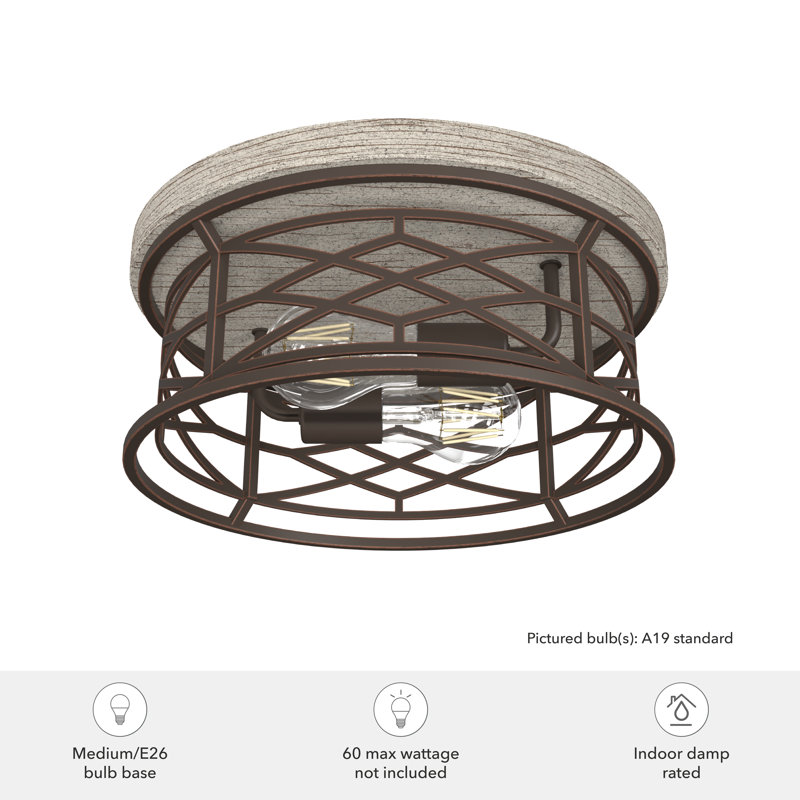 Langwood Onyx Bengal Aluminum 2-Light LED Flush Mount