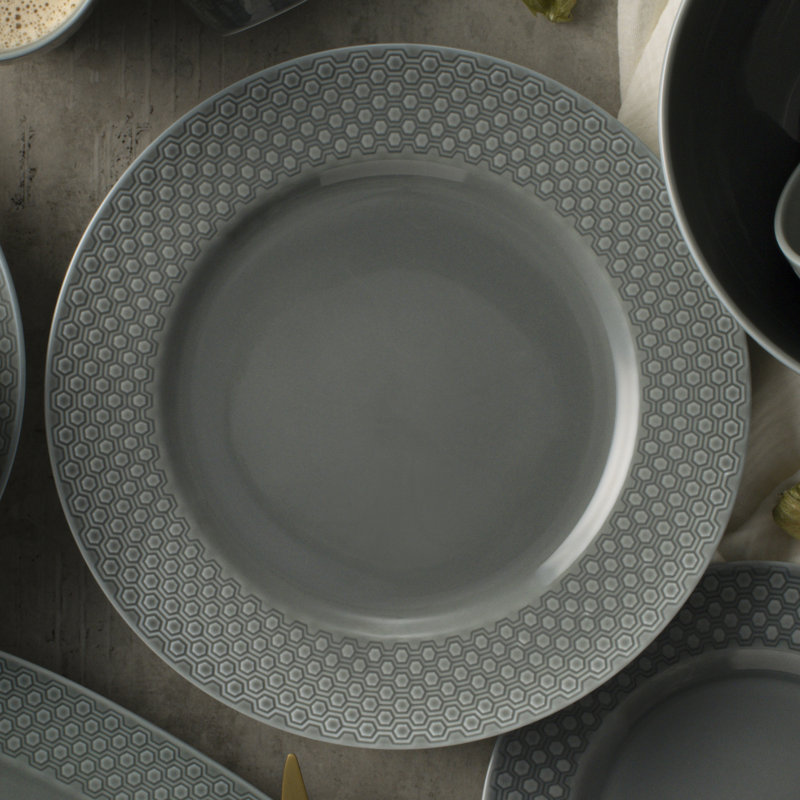 Kikko Set of 4 Dinner Plates, 10.5", Moss