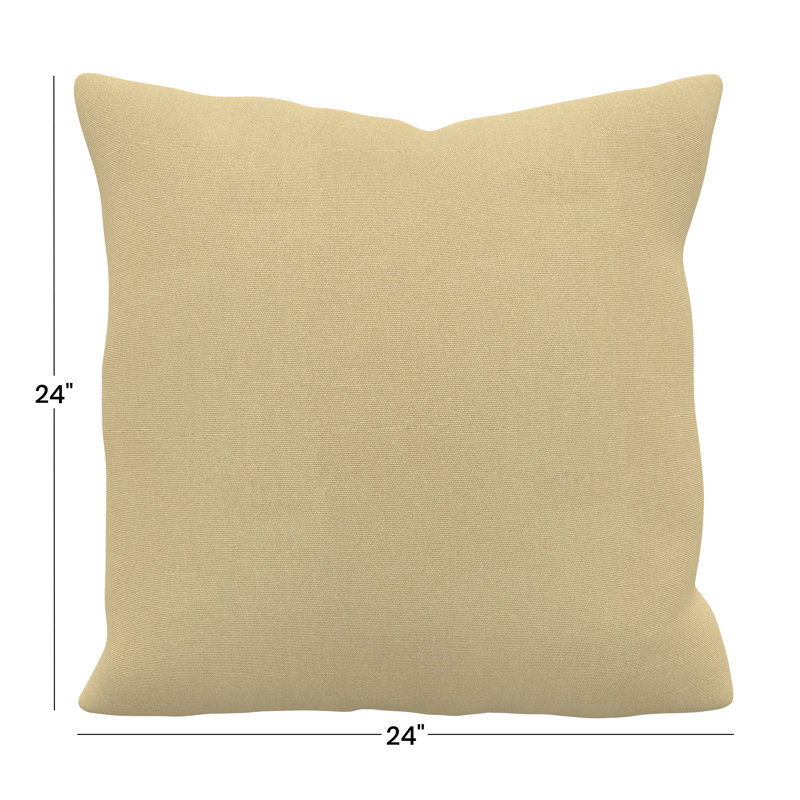 Coussin décoratif intérieur / extérieur Gabi, Carré 24 po, Toile Sunbrella® beige antique