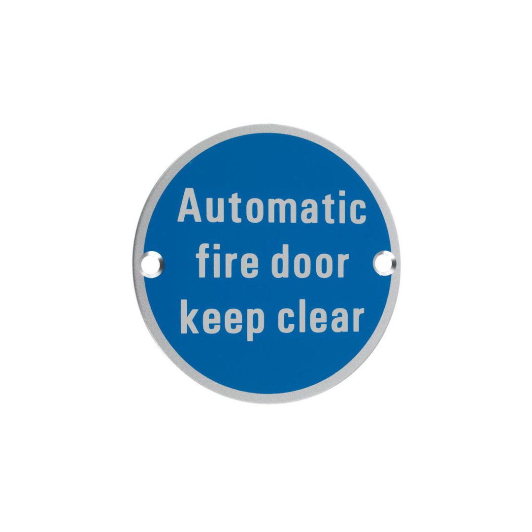 Automatic Fire Door Keep Clear Sign