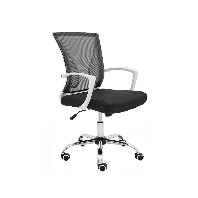 Chaise de travail en filet Mashea, Blanc, Noir