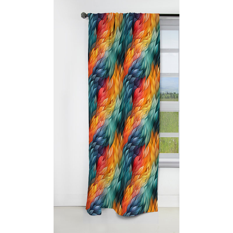 Multicolore mosaïque de verre I - Rideau abstrait - Rideau en velours à formes géométriques occultant - 1 panneau