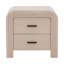 Portland 2-Drawer Rubberwood Nightstand. Bleach Natural