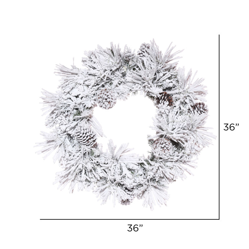 The Twillery Co.® Odaniel 60" Frosted Wreath, 36" H x 36" W x 3" D