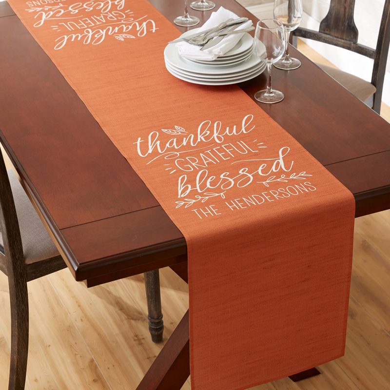 Thankful Personalized Table Runner, 60.00" L, Yes