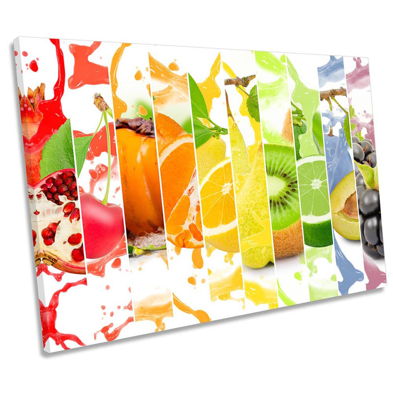 Z6103 Fruit Collage Splash Kitchen - Wrapped Canvas Print, 30.5cm H x 45.7cm W