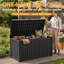 Boîte de rangement extérieure 200 gallons, boîtes de rangement extérieures en résine imperméable, contenant verrouillable pour outils de jardinage, coussins intérieurs, accessoires-134231874