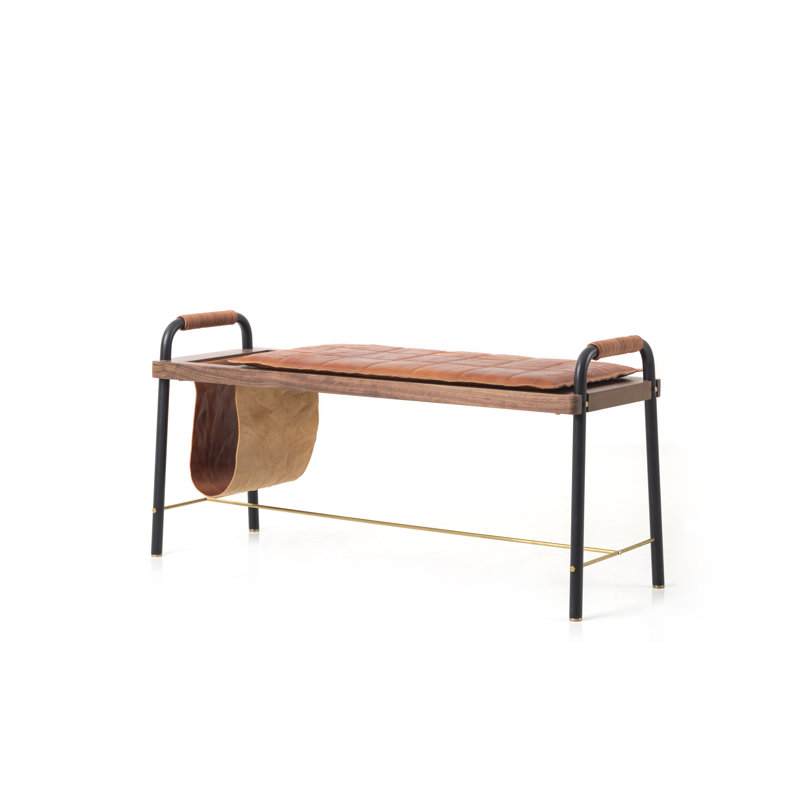 Valet Genuine Leather Upholstered Bench