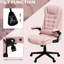 Fauteuil de bureau inclinable, chauffant et chauffant, en velours rose, avec siège réglable et massage, rose