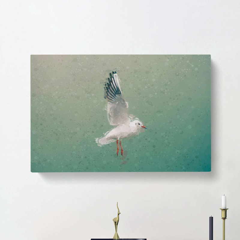 Seagull In Abstract - Wrapped Canvas, 50cm H x 76cm W x 3cm D
