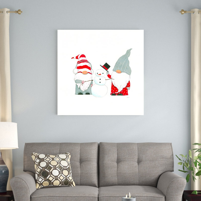 «Winter Gnomes II» par Jenaya Jackson - peinture sur toile tendue, H 36 po x l 36 po x P 1,25 po