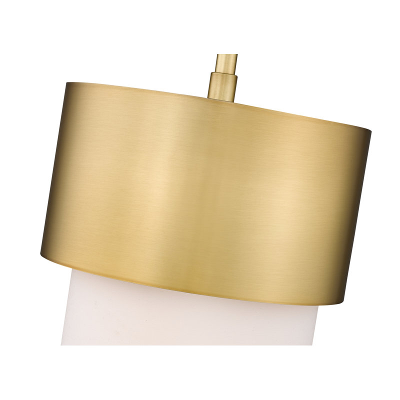 Luminaire suspendu tambour 1 lumière Azurnea, Or moderne, H 87,75 po x l 7,25 po x P 7,25 po
