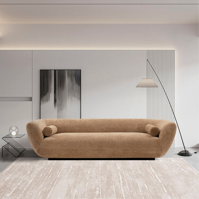 Canapé confortable en chenille, Marron clair