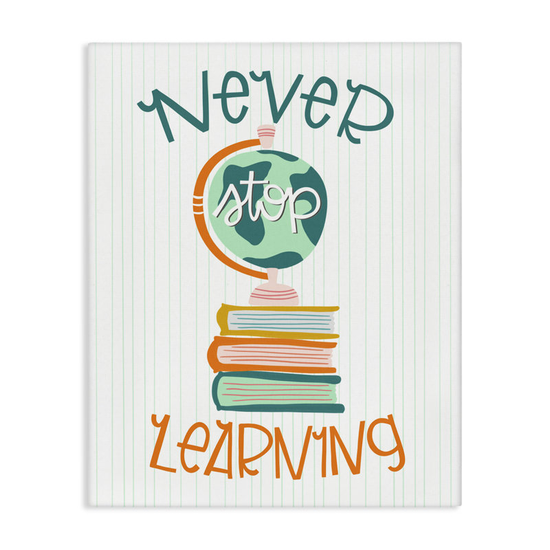 «Never Stop Apprendre Canvas», conception par Mandy Ford Art + Illustration, H 20 po x l 16 po
