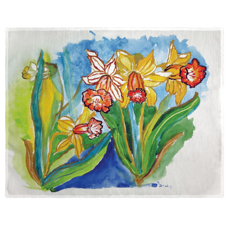 Daffodils Polyester Floral Rectangle Placemat