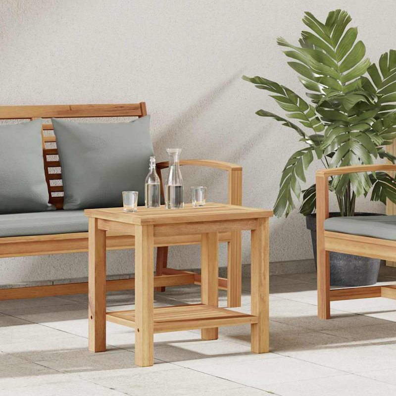 vidaXL Coffee Table Brown 19.7" x 13.8" x 17.7" Solid teak wood, 17.7" H x 19.7" L x 13.8" W