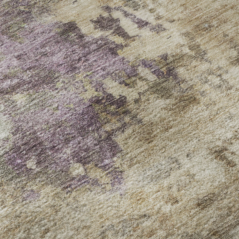 Premium Machine Washable Mayfield AMF2068 Abstract Rug, Beige, 8' x 10'