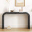 Console de 52 po en bois avec bord incurvé, texture naturelle, parfaite pour les vestibules et les salons-425078582